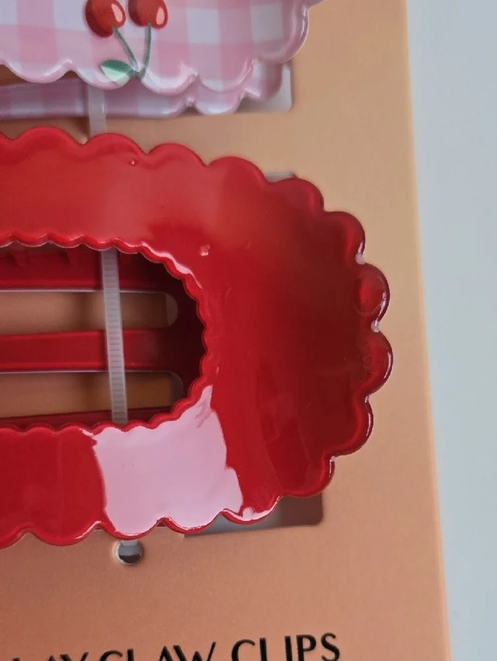 piper.k Cherry Pink & Red Flat Lay Claw Clips NWT🍒